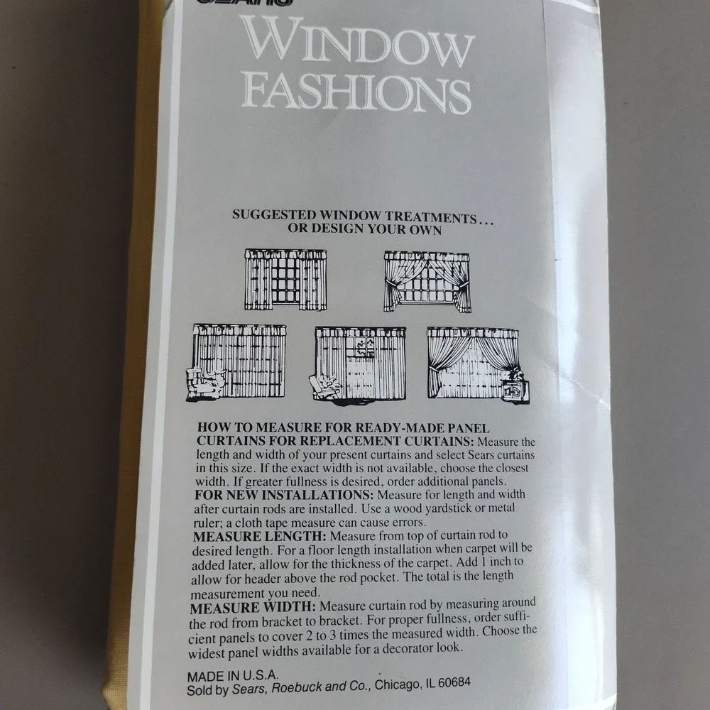 Sears Window Fashions Spindrift Pale Sunflower Vintage Pair Curtains Semi Sheer